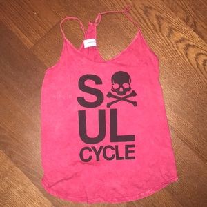Red Acid-wash SOULCYCLE tank top size small NEW